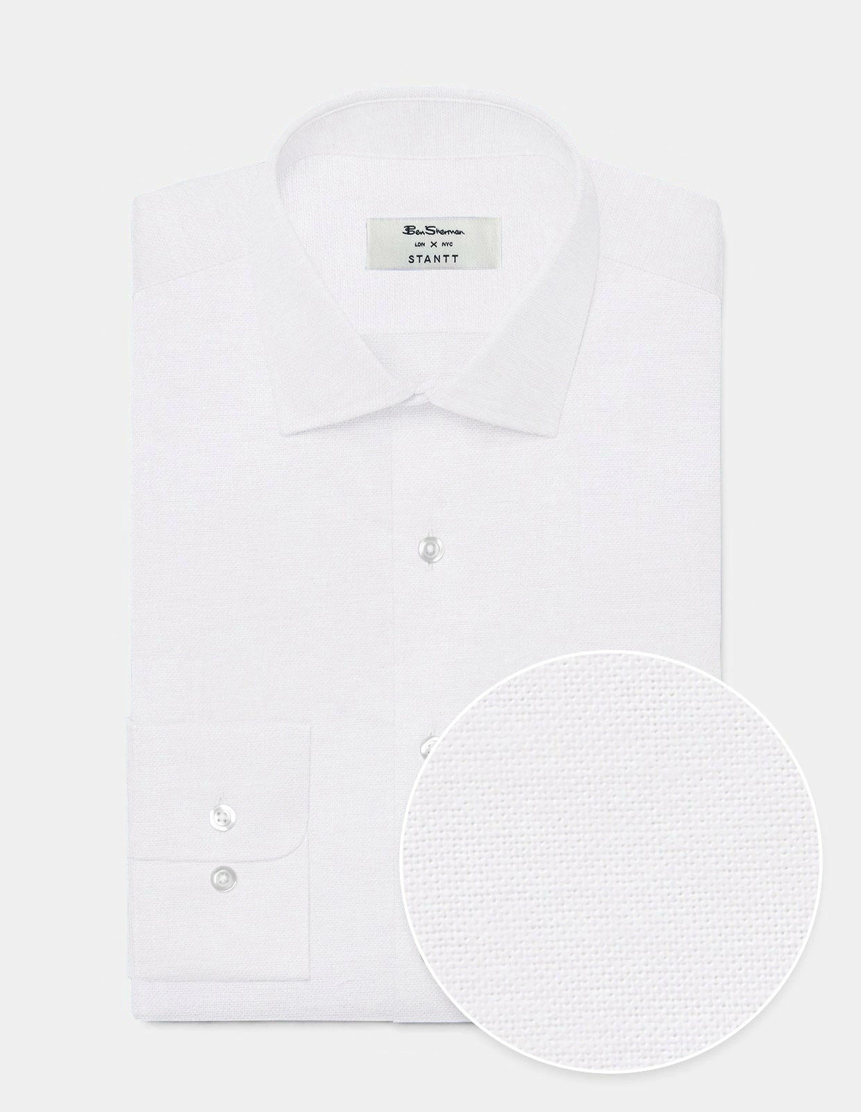 Custom Brighton Oxford Organic Shirt - White 1 Custom Brighton Oxford Organic Shirt - White