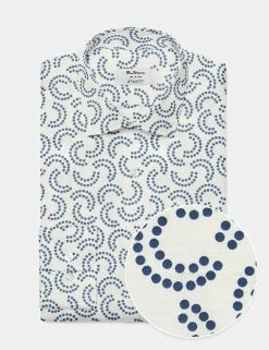 Custom Mono Geo Print Shirt - Ivory