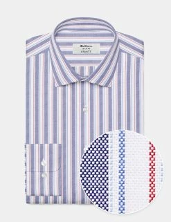 Custom Heritage Ivy Stripe Shirt - Navy