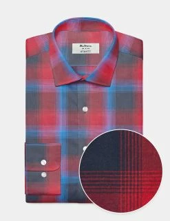 Custom Gradient Check Shirt - Red