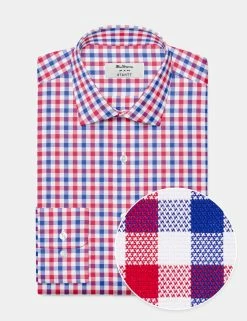 Custom Heritage Gingham Check Shirt - Red