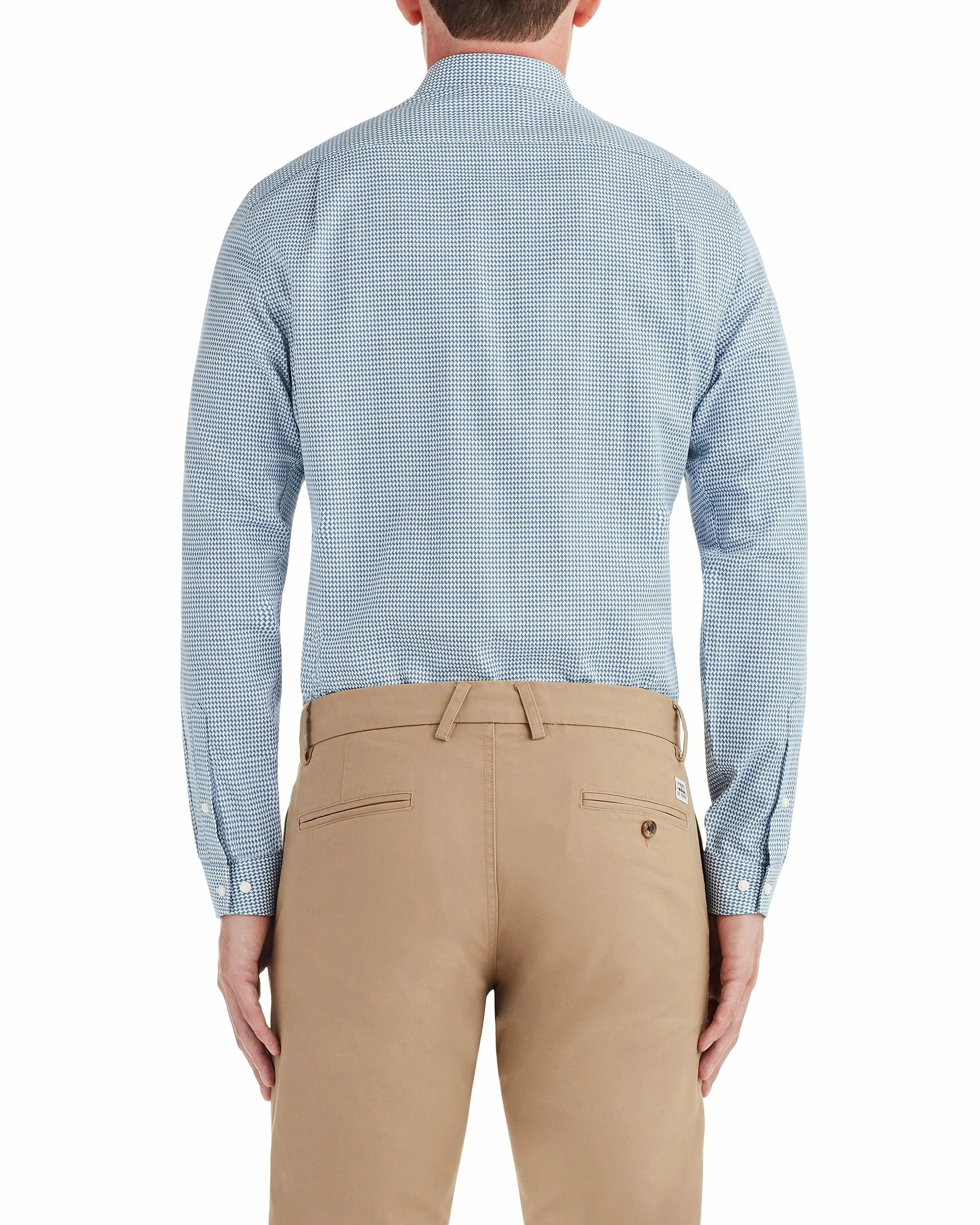 Blue EOE Dobby Houndstooth Slim Fit Dress Shirt 2 Blue EOE Dobby Houndstooth Slim Fit Dress Shirt - Image 2