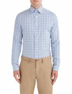 Purple Multi Dobby Check Slim Fit Dress Shirt