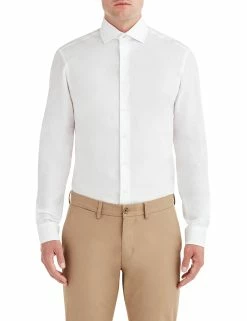 White On White Dot Dobby Slim Fit Dress Shirt