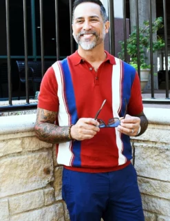 Signature Mod Knit Colorblock Polo - Red -clothing Shop image media 1920 1