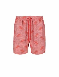 Men's Unawatuna Tropical Print Swim Short - Coral 8 Men's Unawatuna Tropical Print Swim Short - Coral -clothing Shop l5 3519 bs cor mens unawatuna tropical print swim short coral flatfront