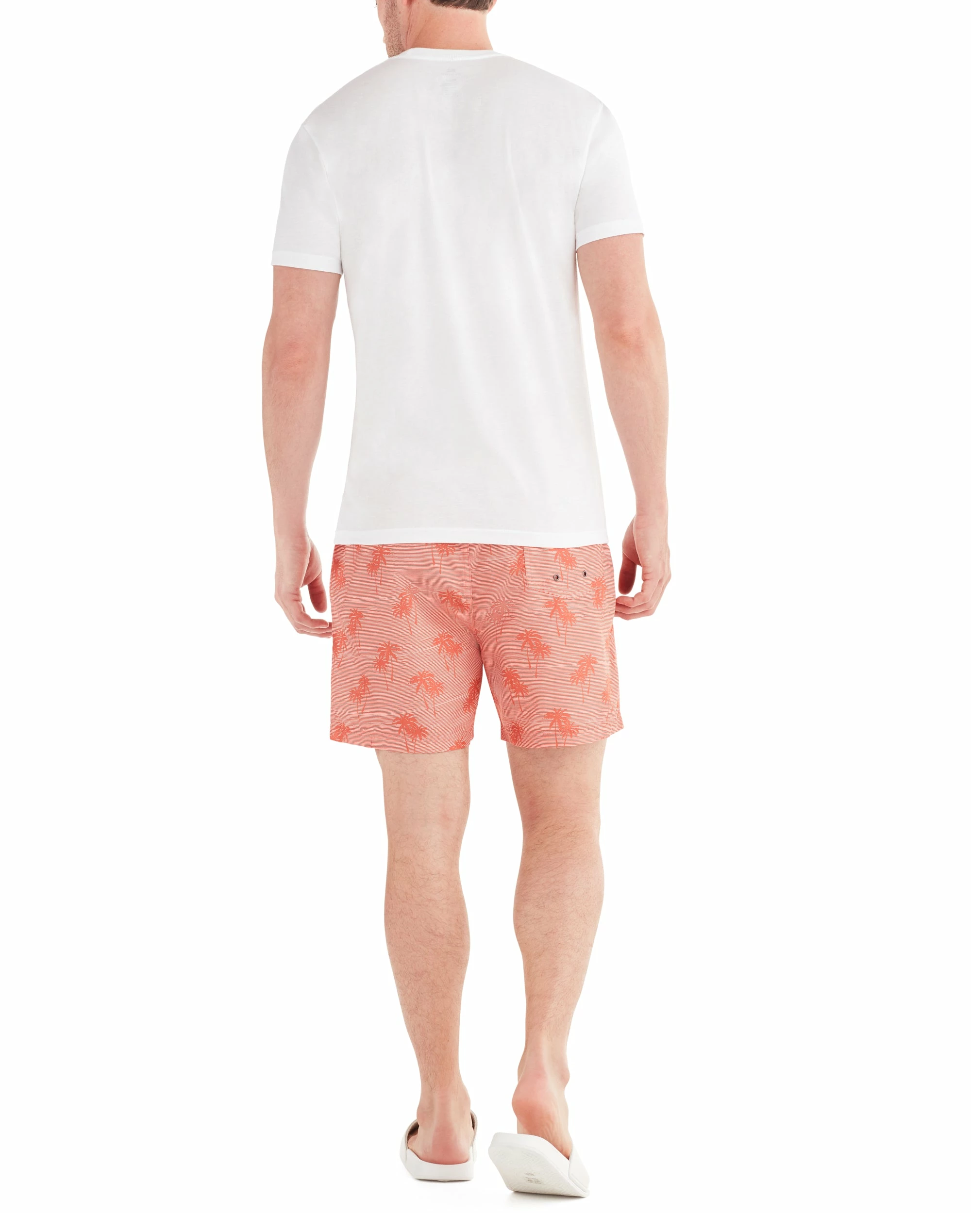 Men's Unawatuna Tropical Print Swim Short - Coral 2 Men's Unawatuna Tropical Print Swim Short - Coral - Image 2