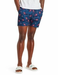 Men's Turquoise Bay Floral Print Swim Short - Navy