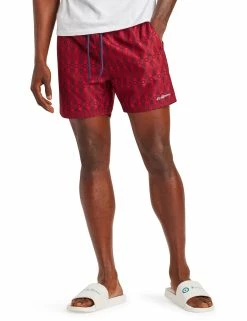 Men's Shoal Bay Geo Print Swim Short - Red/Navy