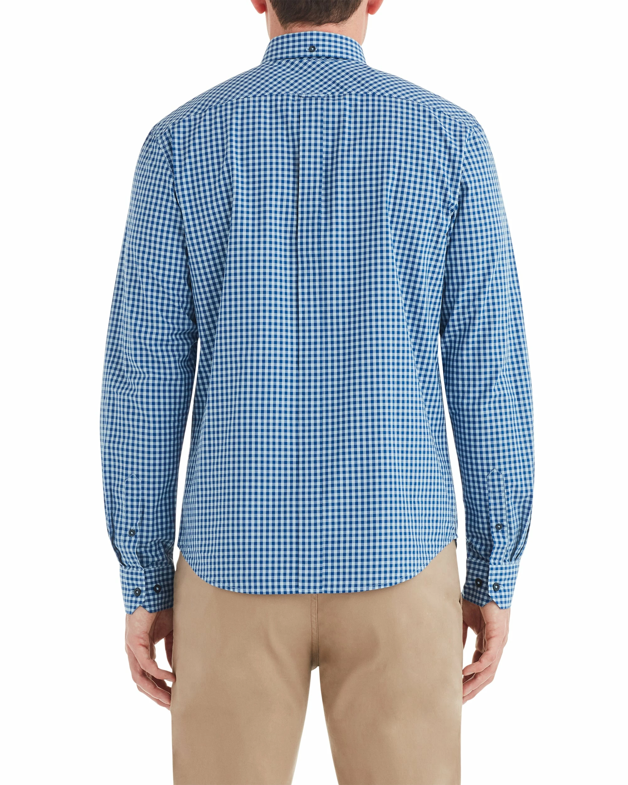 Long-Sleeve Gingham Shirt - Cobalt 2 Long-Sleeve Gingham Shirt - Cobalt - Image 2