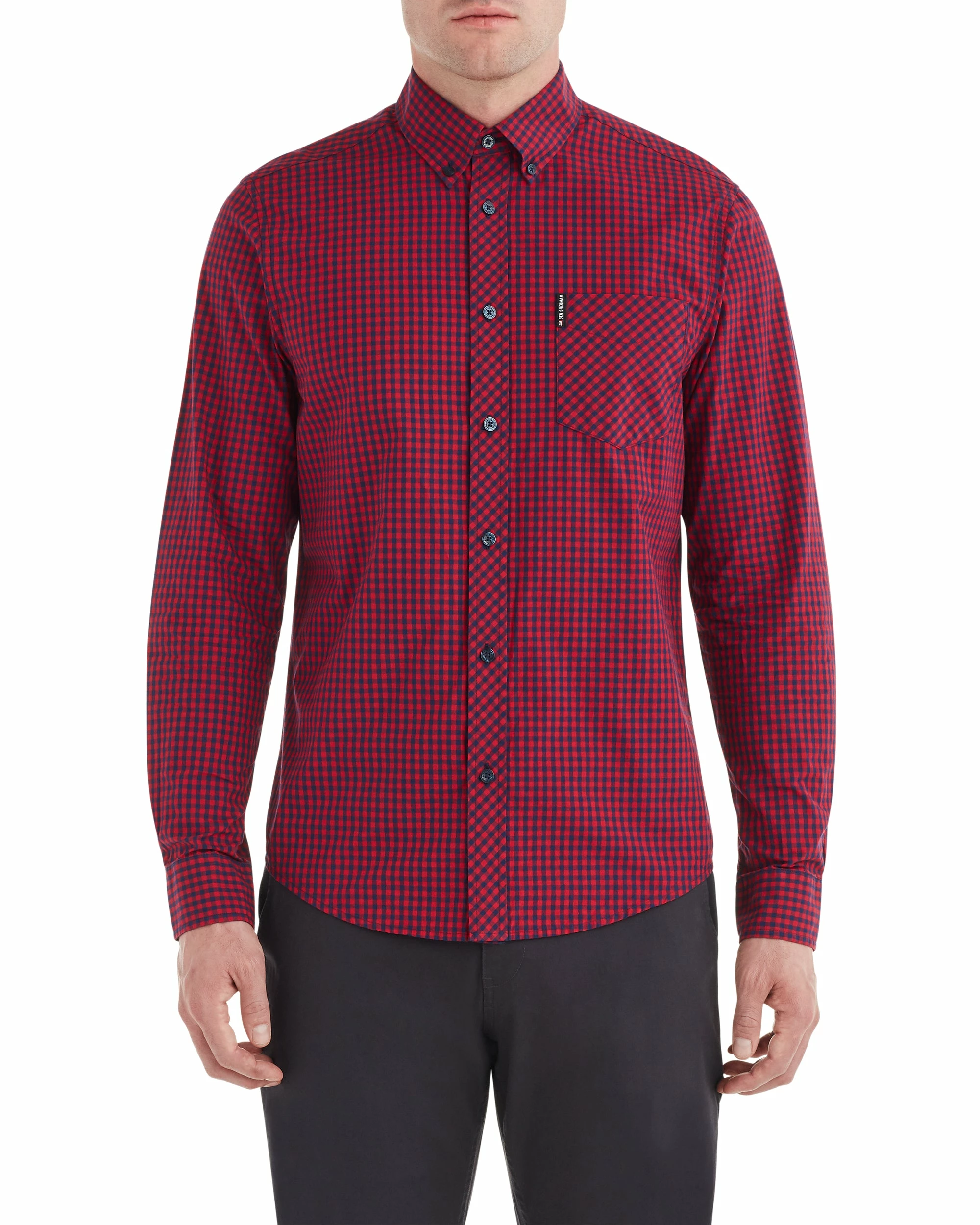 Long-Sleeve Gingham Shirt - Red 1 Long-Sleeve Gingham Shirt - Red