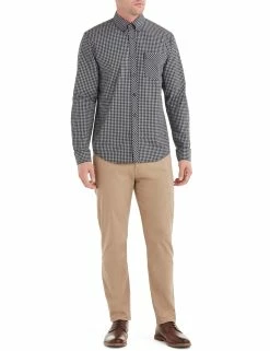 Long-Sleeve Gingham Shirt - Graphite Grey -clothing Shop ma10113a 89h long sleeve core gingham shirt graphite grey fullbody
