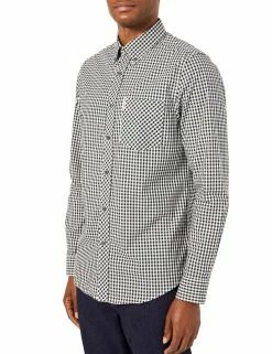 Long-Sleeve Gingham Shirt - Jet Black