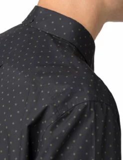 Long-Sleeve Polka Dot Print Shirt - True Black 8 Long-Sleeve Polka Dot Print Shirt - True Black -clothing Shop ma18f47997 tbl.neck detail