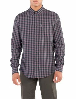 Long-Sleeve Grindle Gingham Shirt - Wine