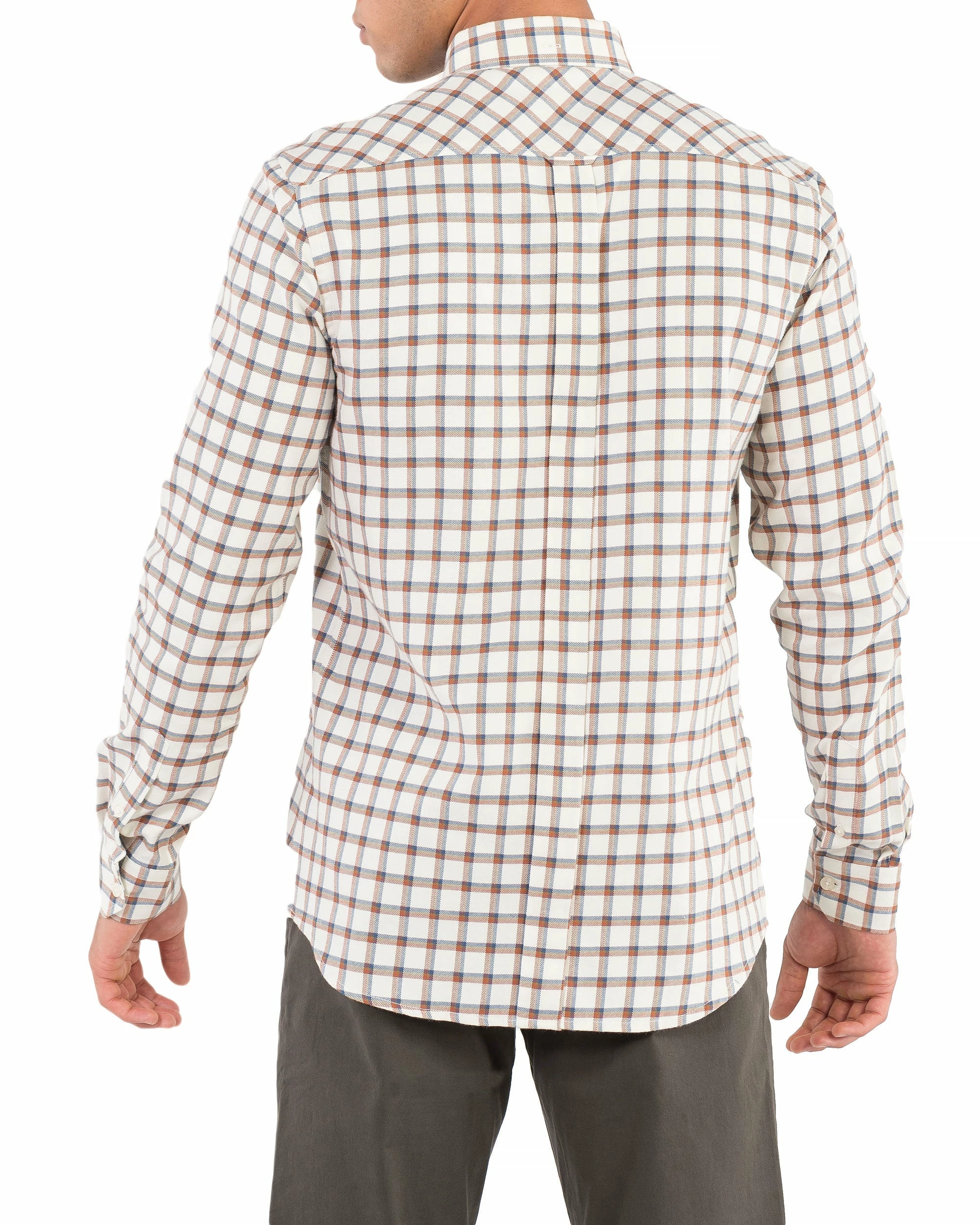 Long-Sleeve Reverse Twill Check Shirt - Beige 2 Long-Sleeve Reverse Twill Check Shirt - Beige - Image 2