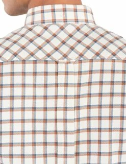 Long-Sleeve Reverse Twill Check Shirt - Beige 7 Long-Sleeve Reverse Twill Check Shirt - Beige -clothing Shop ma18f50827 300.neck detail scaled