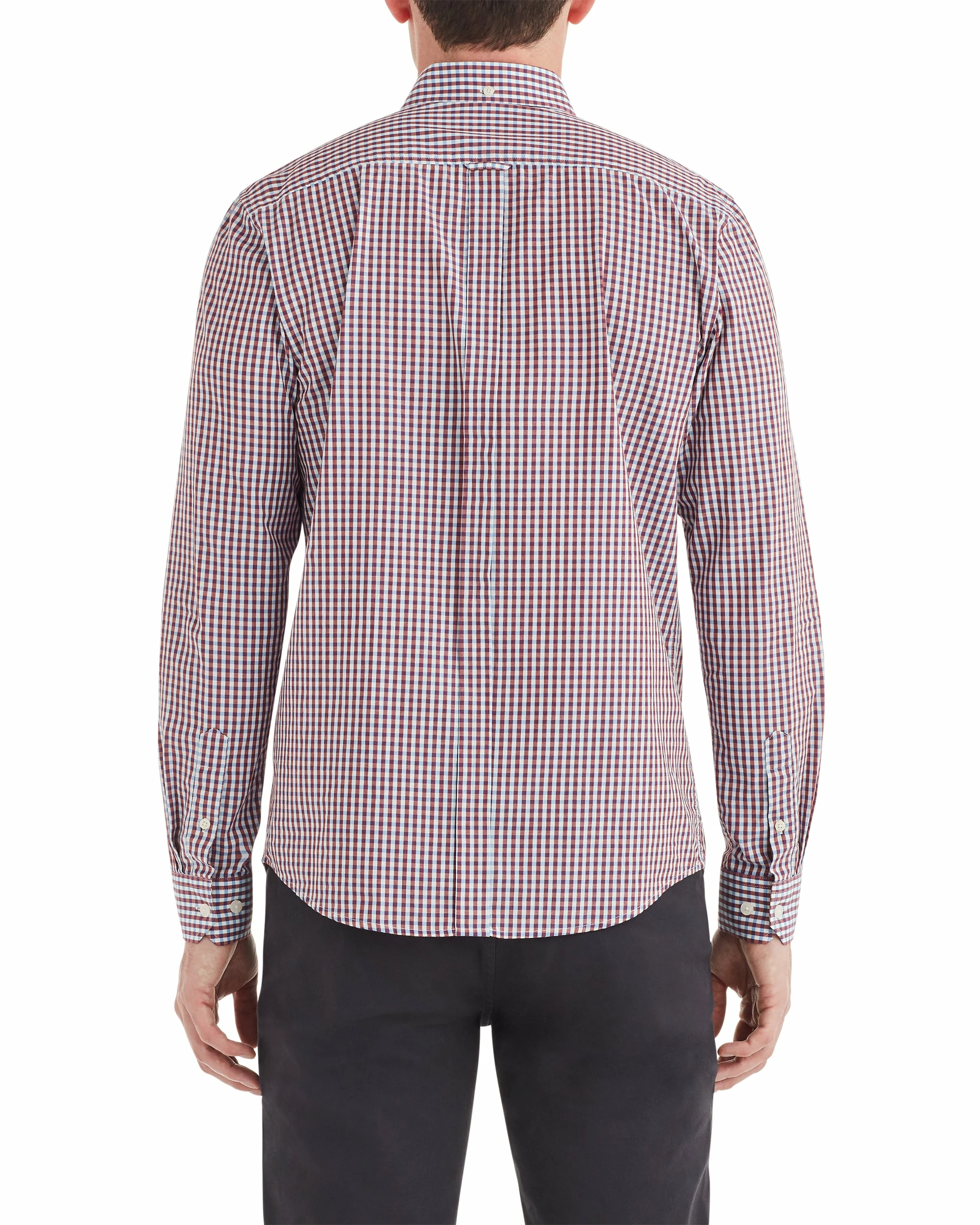 Long-Sleeve Classic Gingham Shirt - Sky 2 Long-Sleeve Classic Gingham Shirt - Sky - Image 2