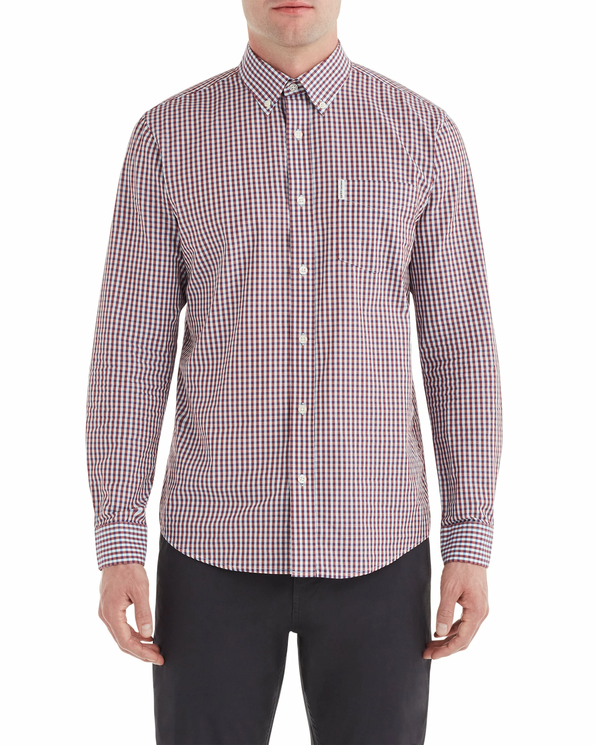 Long-Sleeve Classic Gingham Shirt - Sky 1 Long-Sleeve Classic Gingham Shirt - Sky