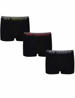 Aaron Men's 3-Pack Fitted No-Fly Boxer-Briefs - Black With Black And Grey Marl