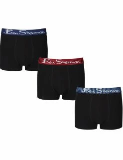 Clark Men's 3-Pack Fitted No-Fly Boxer-Briefs - Black With Blue, Delft, Red Stripe