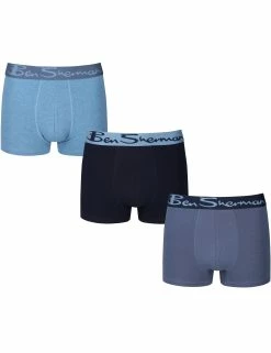 Ashton Men's 3-Pack Fitted No-Fly Boxer-Briefs - Navy/Vintage Indigo/Denim Marl