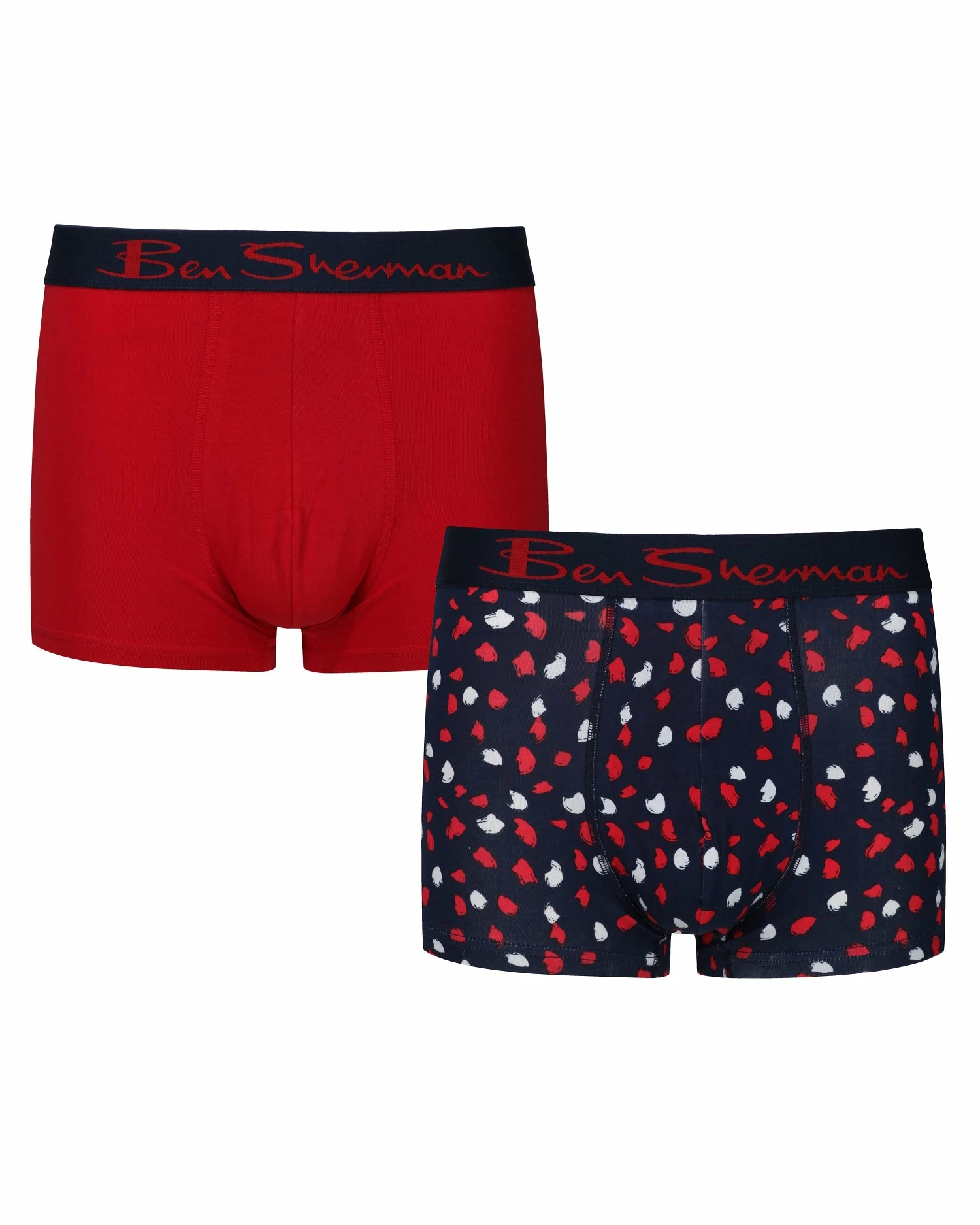 Lance Men's 2-Pack Fitted No-Fly Boxer-Briefs - Red Navy/Smudge Print 1 Lance Men's 2-Pack Fitted No-Fly Boxer-Briefs - Red Navy/Smudge Print