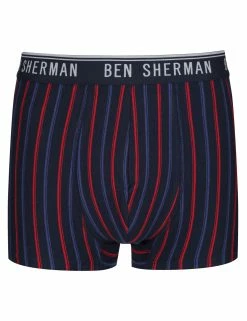 Eli Men's 2-Pack Fitted No-Fly Boxer-Briefs - Navy Stripe/Grey -clothing Shop u5 1245 bs 2pka eli mens 2 pack fitted boxer trunks navy stripe grey 2