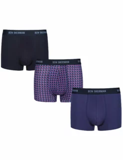 Hunter Men's 3-Pack Fitted No-Fly Boxer-Briefs - Blue/Print/Navy