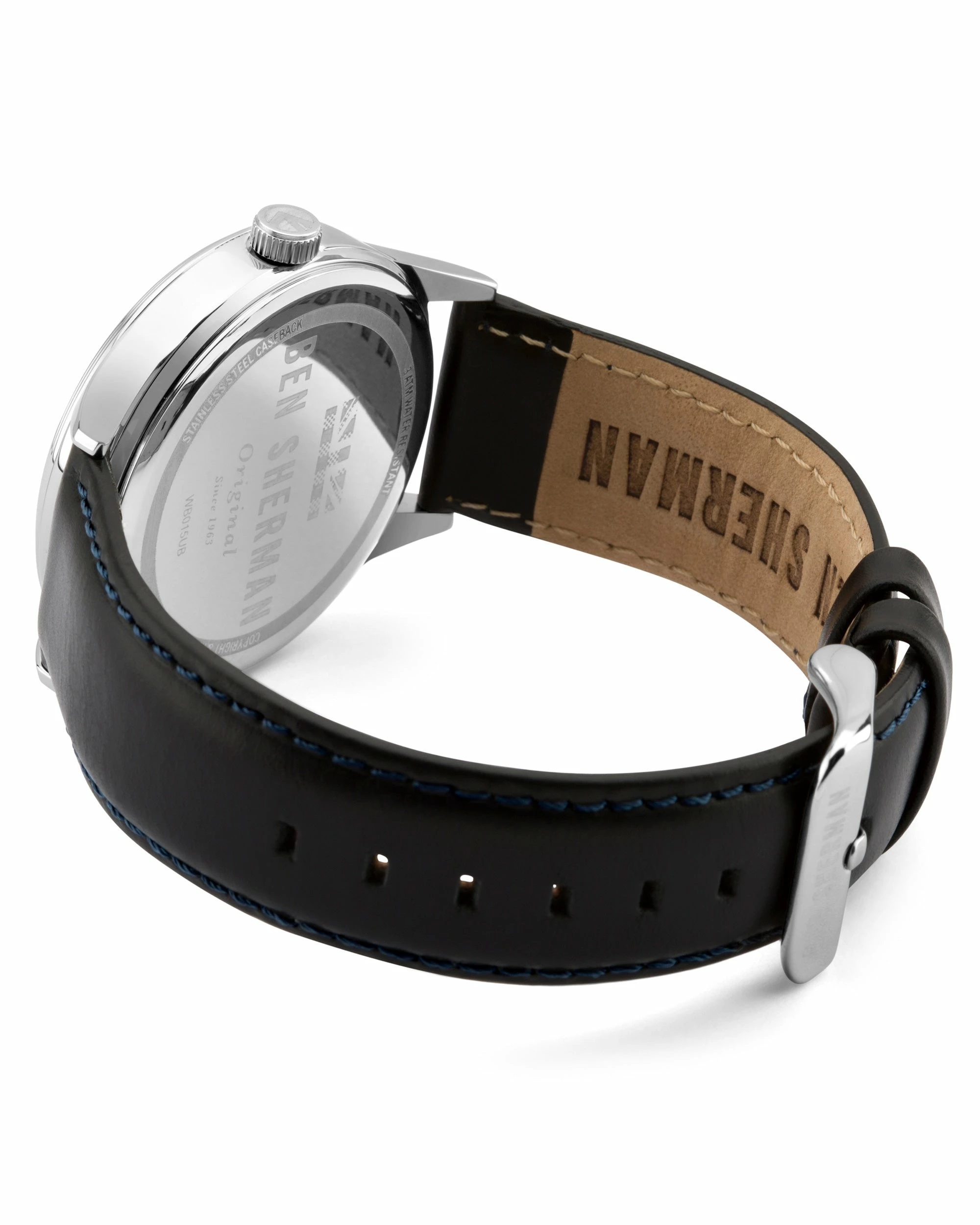 Men's Spitalfields Vinyl Geo Watch - Black/Navy/Silver 3 Men's Spitalfields Vinyl Geo Watch - Black/Navy/Silver - Image 3