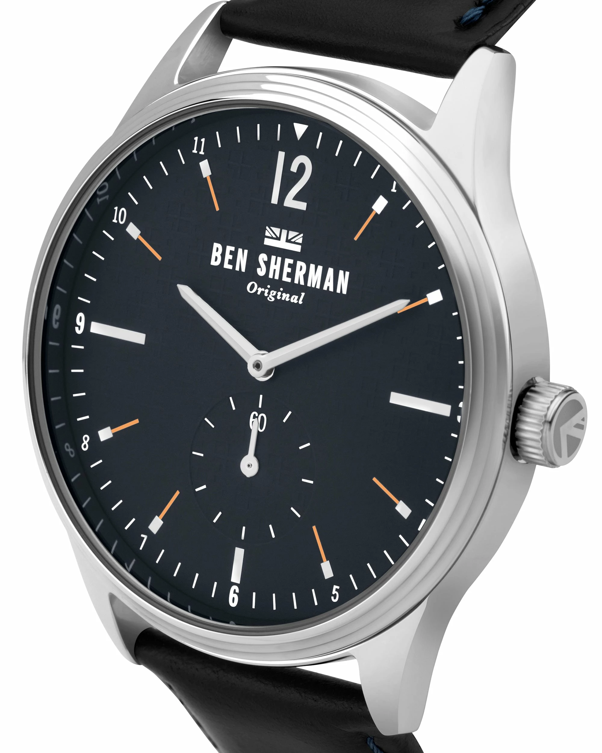 Men's Spitalfields Vinyl Geo Watch - Black/Navy/Silver 2 Men's Spitalfields Vinyl Geo Watch - Black/Navy/Silver - Image 2