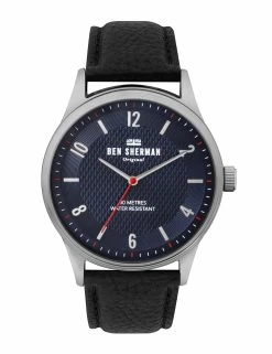 Men's Spitalfields Vinyl City Watch - Black/Navy/Silver