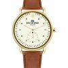 Men's Brighton City Watch - Brown/White/Gold