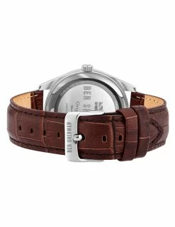 Men's Spitalfields Heritage Watch - Brown/Off-White/Silver -clothing Shop wb039 t spitalfields heritage watch brown off white silver back