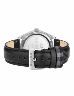 Men's Carnaby Check Watch - Black/Off-White/Silver -clothing Shop wb040 b carnaby check watch black off white silver back
