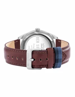 Men's Carnaby Check Watch - Brown/Navy/Silver -clothing Shop wb040 t carnaby check watch brown navy silver back
