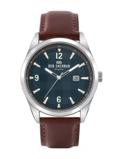 Men's Carnaby Check Watch - Brown/Navy/Silver