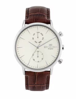 Men's Portobello Professional Multi Watch - Brown/Off-White/Silver