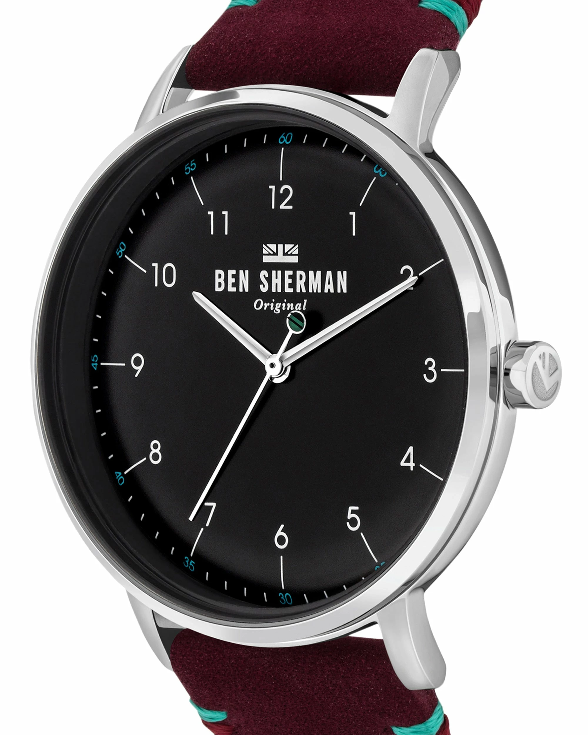Men's Portobello City Watch - Mulberry/Black/Silver 2 Men's Portobello City Watch - Mulberry/Black/Silver - Image 2