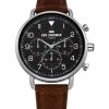 Men's Portobello Military Watch - Brown/Matte Black/Silver