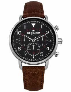 Men's Portobello Military Watch - Brown/Matte Black/Silver