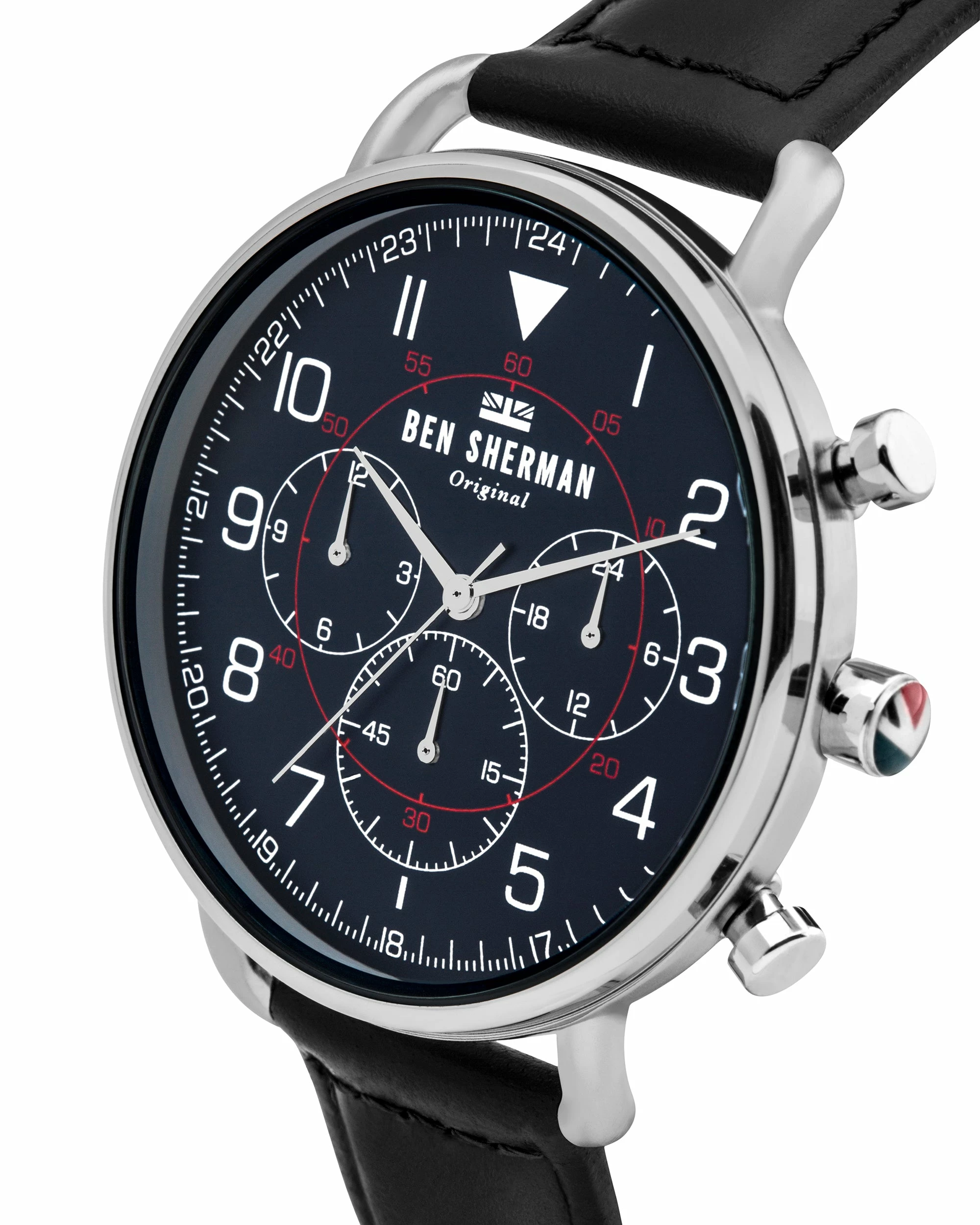 Men's Portobello Military Watch - Black/Matte Blue/Silver 2 Men's Portobello Military Watch - Black/Matte Blue/Silver - Image 2