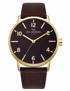 Men's Big Portobello Herringbone Watch - Black/Mulberry/Rose Gold